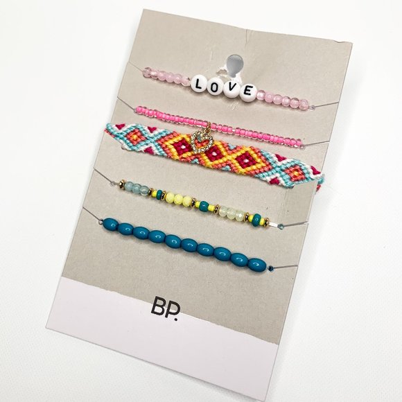 NEW BP Love spell out beaded bracelet friendship bracelet set heart - Picture 1 of 3